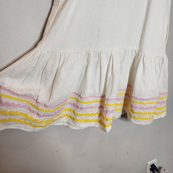 Lisa Marie Fernandez Target linen blend white/yellow/pink dress. XXS. Pockets - Picture 10 of 16